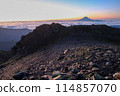 Mount Fuji floating in a sea of clouds in the early morning 114857070