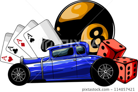 draw of hot rod car vector illustration design 114857421