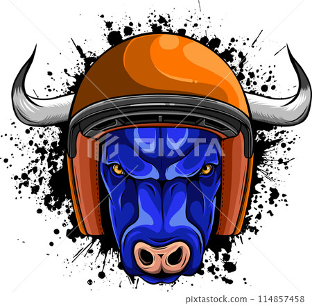 vector illustration of head bull colored design vector illustration of head bull colored design 114857458