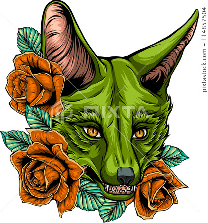 Fox head mascot vector illustration design art Fox head mascot vector illustration design art 114857504