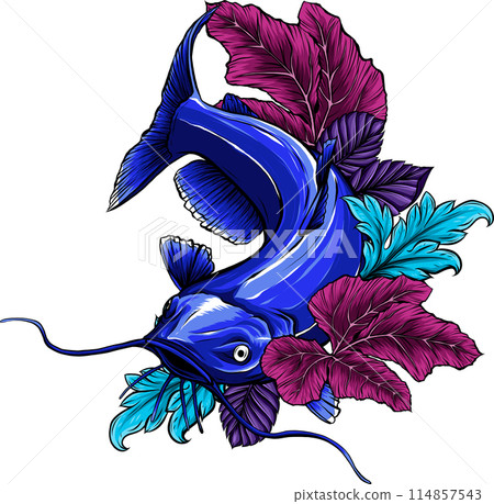 Cartoon of colored catfish vector illustration design 114857543