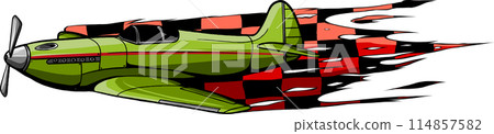 Vector illustration of old fighter plane design 114857582