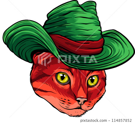hand draw of cat head vector illustration design hand draw of cat head vector illustration design 114857852