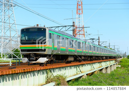 高崎線本所附近運行的E231系列 高崎線本所附近運行的E231系列 114857884