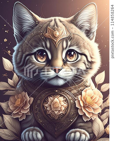 真正的貓與花和設計主題 114858264