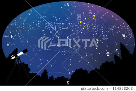 天文觀測森林中的秋季星座與秋季四邊形 天文觀測森林中的秋季星座與秋季四邊形 114858268