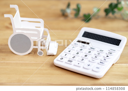 Wheelchair and calculator, nursing care expenses, medical expenses Wheelchair and calculator, nursing care expenses, medical expenses 114858308