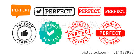 rectangle and circle shape rubber stamp label sticker sign perfect nice excellent 114858953