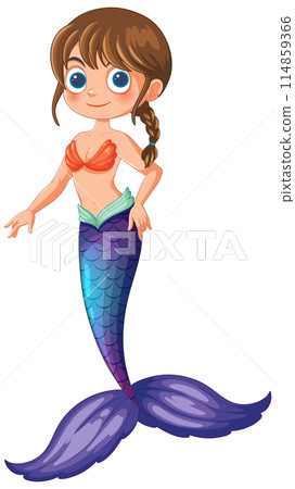 Cute Cartoon Mermaid Vector Illustration Cute Cartoon Mermaid Vector Illustration 114859366