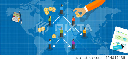 Ponzi scheme fraud type of Multi Level Marketing or MLM concept of business hierarchy pyramid of networked people Ponzi scheme fraud type of Multi Level Marketing or MLM concept of business hierarchy pyramid of networked people 114859486