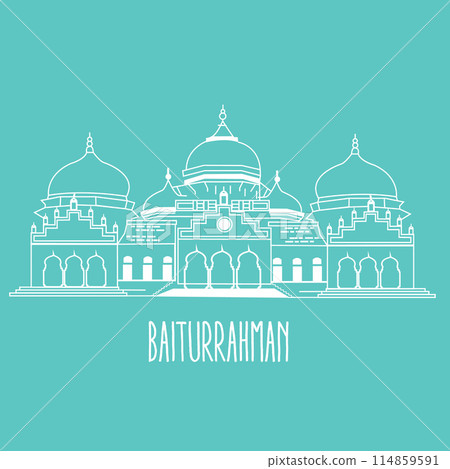baiturrahman mosque Islam historic building in Aceh Indonesia 114859591