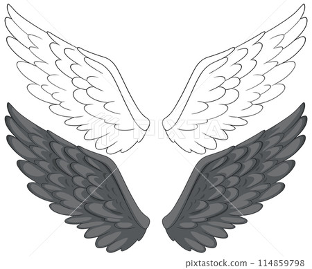 Angel and Demon Wings Vector Illustration Angel and Demon Wings Vector Illustration 114859798