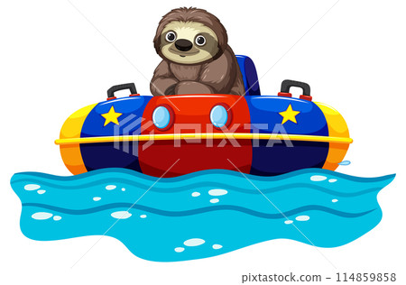 Sloth Enjoying a Boat Ride 114859858