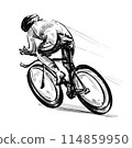 Drawing of road bicycle racing  114859950