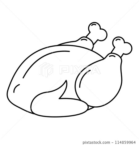 Thanksgiving roast turkey Outline Icon Logo Sticker minimalistic design concept Isolate Thanksgiving roast turkey Outline Icon Logo Sticker minimalistic design concept Isolate 114859964