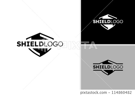 Abstract shield logo design inspiration. Shield logo template 114860482
