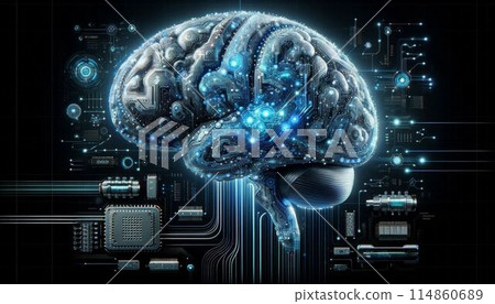 漂浮在黑色背景上的世界的大腦和大腦 漂浮在黑色背景上的世界的大腦和大腦 114860689