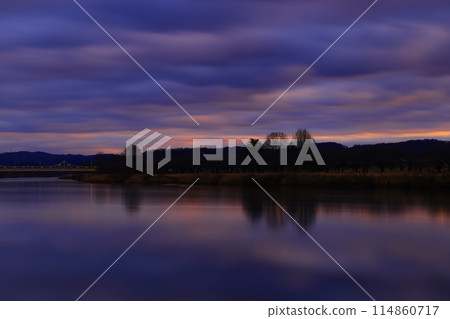Kitakami River at sunrise Kitakami River at sunrise 114860717