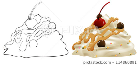 Delicious Ice Cream Sundae 114860891