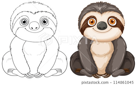 Cute Sloth Vector Illustration 114861045