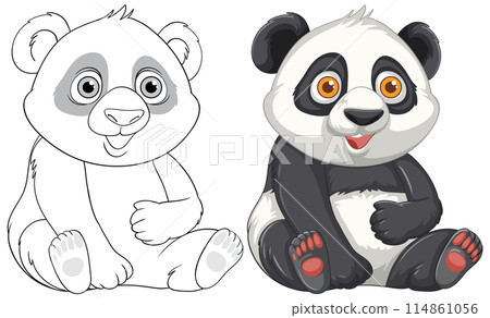 Cute Panda Vector Illustration Cute Panda Vector Illustration 114861056