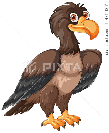 Cartoon Brown Bird Illustration 114861067