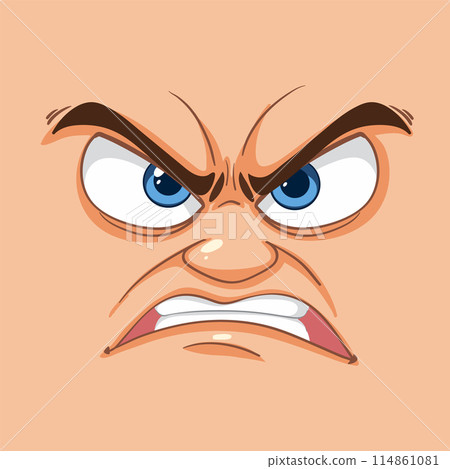 Angry Facial Expression Illustration Angry Facial Expression Illustration 114861081