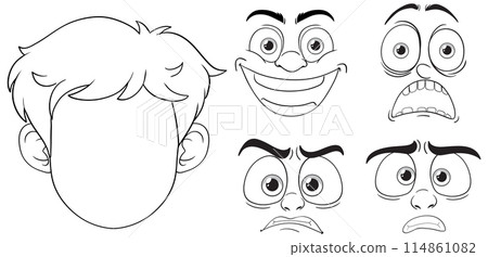 Cartoon Character Facial Expressions 114861082