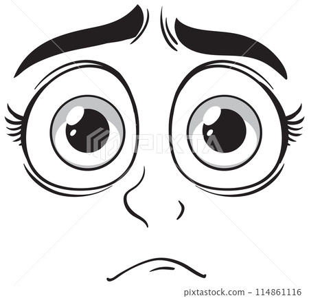 Sad Expression Vector Illustration 114861116