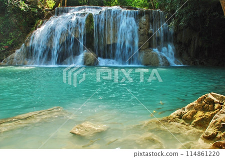 Erawan Waterfall in Thailand 114861220