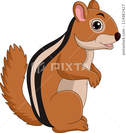 Cartoon happy chipmunk isolated on white background 114861427
