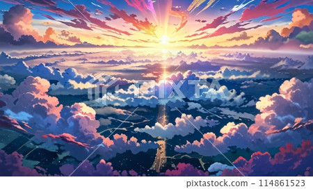 The sun hiding in the clouds 114861523