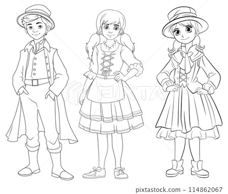 Vintage Children's Fashion Illustration Vintage Children's Fashion Illustration 114862067