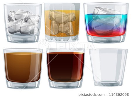 Variety of Drinks in Glassware Illustration Variety of Drinks in Glassware Illustration 114862098