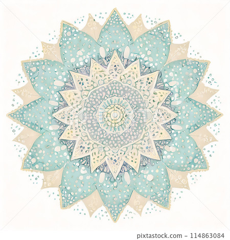 柔和色彩的平面曼陀羅 柔和色彩的平面曼陀羅 114863084