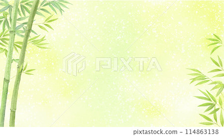 竹葉背景畫水彩 114863138