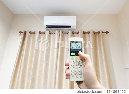 Air conditioner with remote controller. Air conditioner with remote controller. 114863422