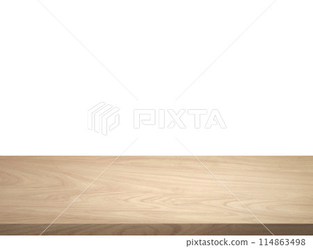 empty wooden table front view isolated on white background 114863498