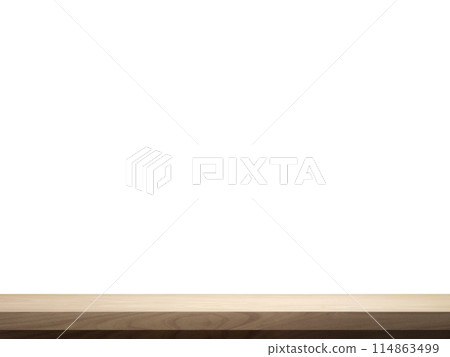 empty wooden table front view isolated on white background empty wooden table front view isolated on white background 114863499