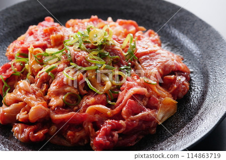 Japanese black beef, bulgogi, meat Japanese black beef, bulgogi, meat 114863719