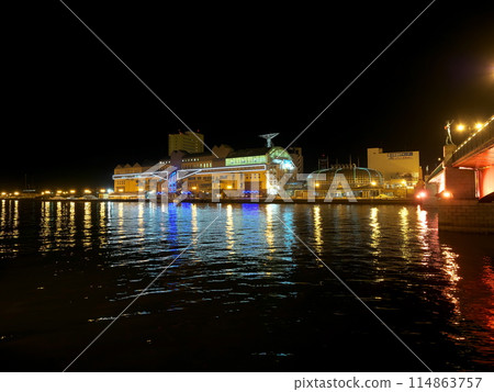 Night view of Kushiro Nusamaibashi Fisherman's Wharf Night view of Kushiro Nusamaibashi Fisherman's Wharf 114863757
