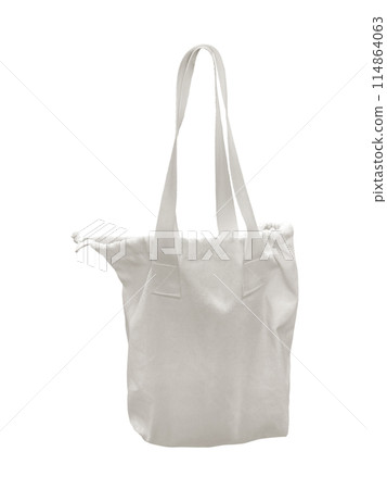 tote bag on white background isolated Cloth bags instead of plastic bags for environmentally friendly shopping. object clipping path 114864063