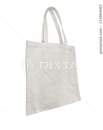 tote bag on white background isolated Cloth bags instead of plastic bags for environmentally friendly shopping. object clipping path 114864065