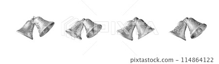 Christmas gift elements on white background, christmas, winter, new year concept, 114864122