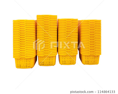 Empty shopping basket isolated on white background Empty shopping basket isolated on white background 114864133