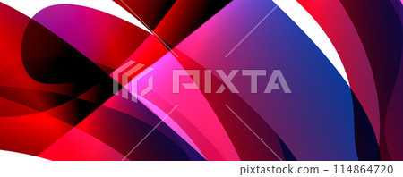 Wave lines and dynamic geometric design. Vector Illustration For Wallpaper, Banner, Background, Card, Book Illustration, landing page 114864720