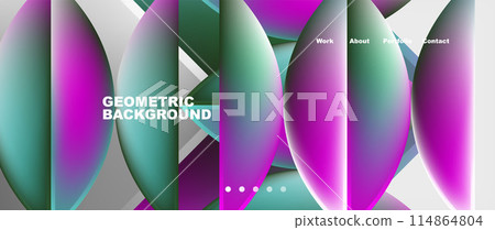 Minimal geometric web site page template design. Vector Illustration For Wallpaper, Banner, Background, Card, Book Illustration, landing page Minimal geometric web site page template design. Vector Illustration For Wallpaper, Banner, Background, Card, Book Illustration, landing page 114864804