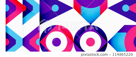 Colorful circle and triangle abstract background. Template for wallpaper, banner, presentation, background Colorful circle and triangle abstract background. Template for wallpaper, banner, presentation, background 114865220