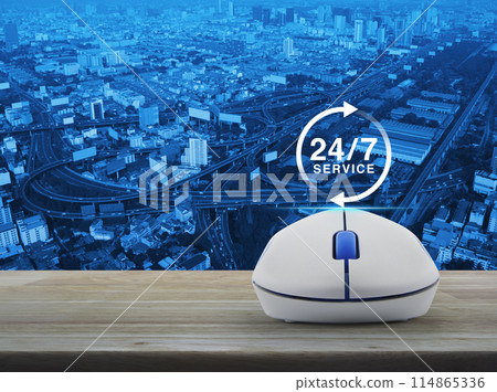Business full time online service concept Business full time online service concept 114865336