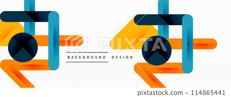 Colorful lines with shadows. Geometric background design. Vector Illustration For Wallpaper, Banner, Background, Card, Book Illustration, landing page Colorful lines with shadows. Geometric background design. Vector Illustration For Wallpaper, Banner, Background, Card, Book Illustration, landing page 114865441